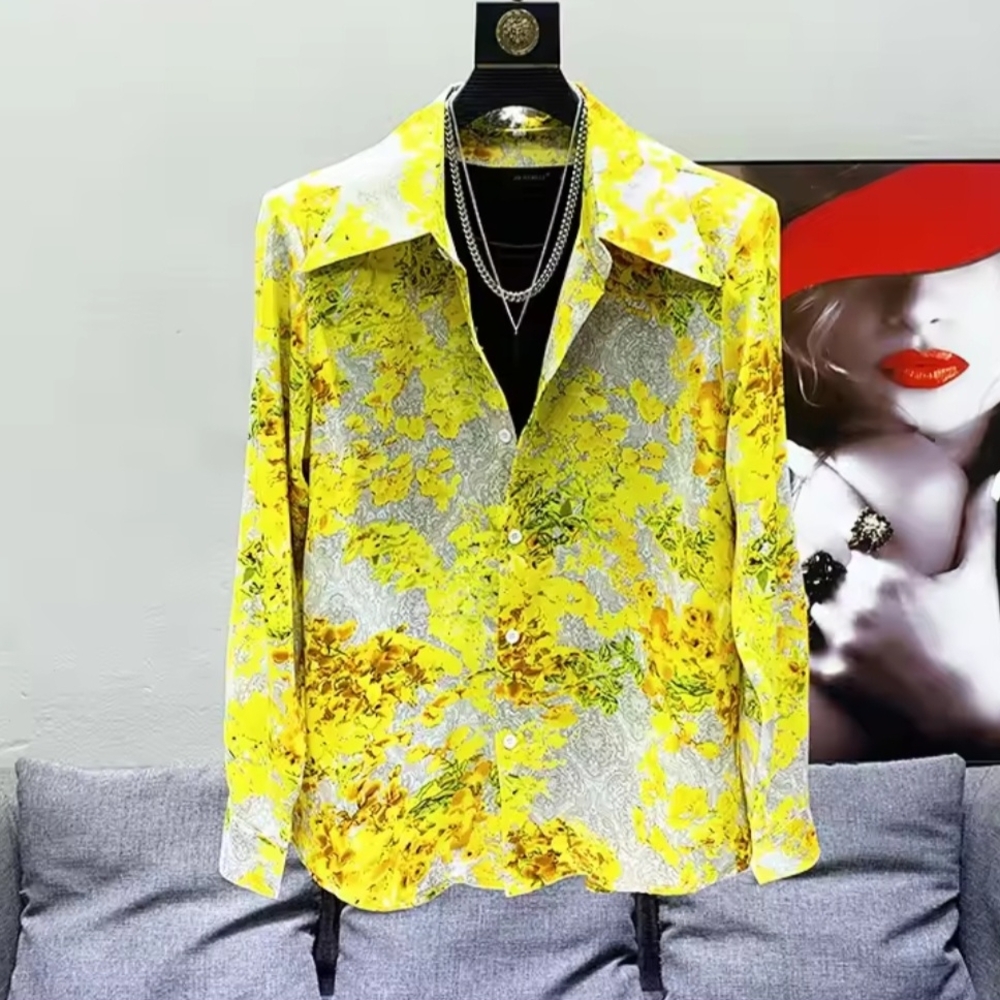 Zara Yellow Floral Dress Shirt